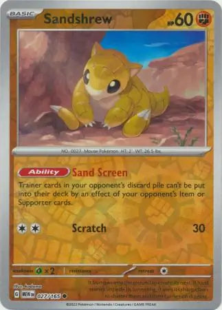 Pokemon Card 151 Sandshrew Reverse Holo #27