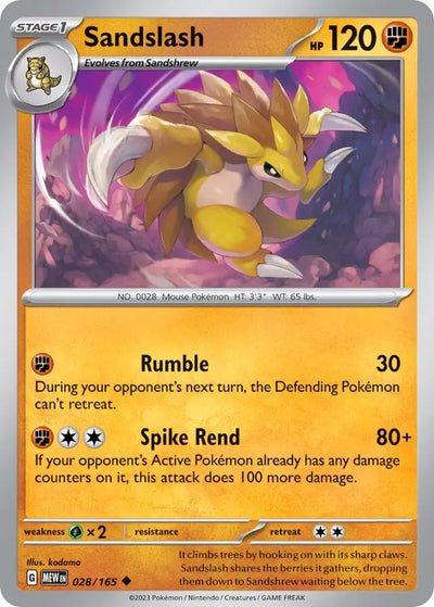 Pokemon Card 151 Sandslash #28
