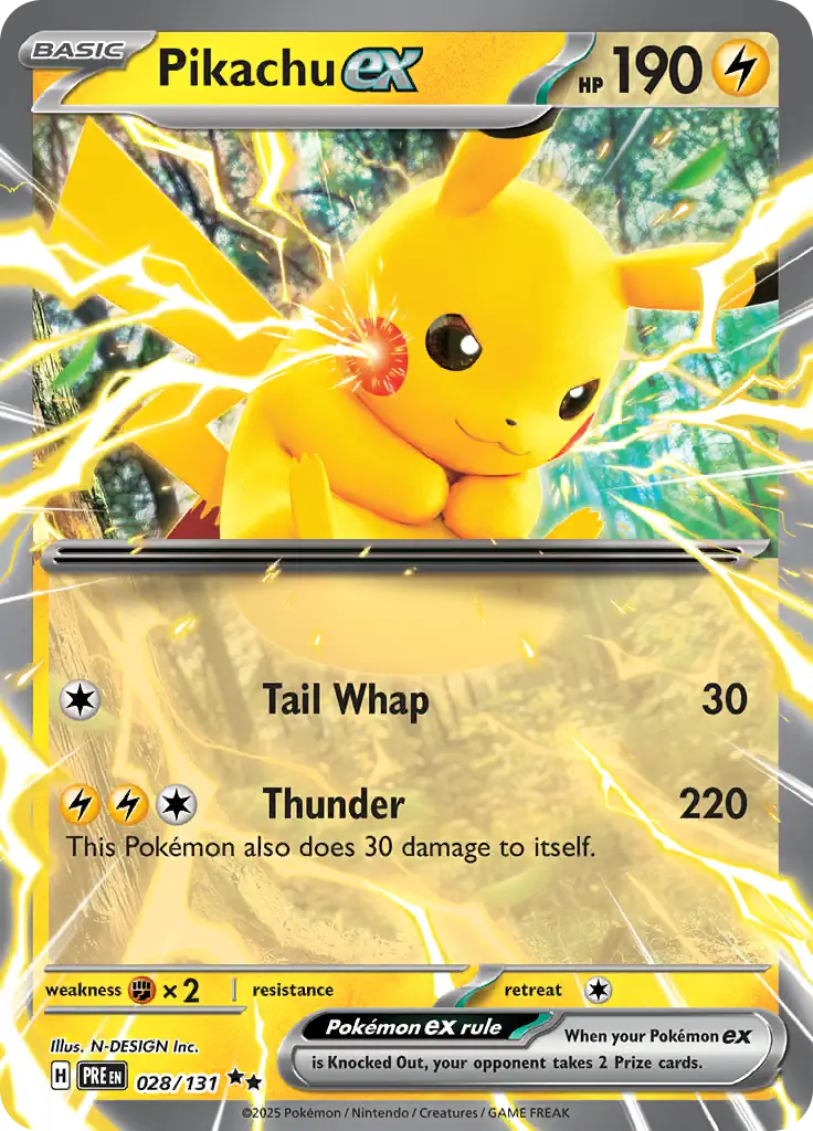 Pokemon Prismatic Evolutions Pikachu ex #028