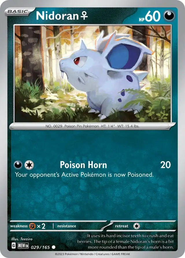 Pokemon Card 151 Nidoran F #29