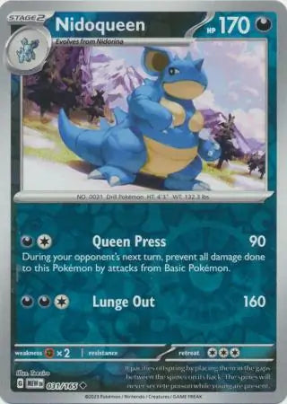 Pokemon Card 151 Nidoqueen Reverse Holo #31