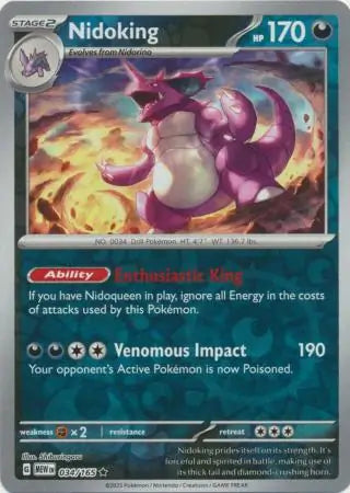 Pokemon Card 151 Nidoking Reverse Holo #34