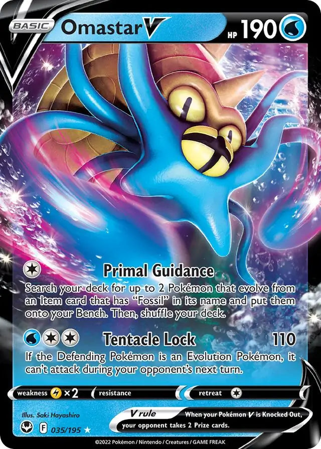 Pokemon Silver Tempest Omastar V #035