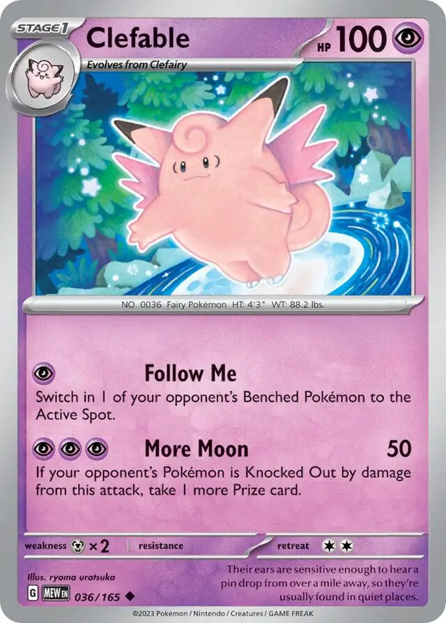 Pokemon Card 151 Clefable #36