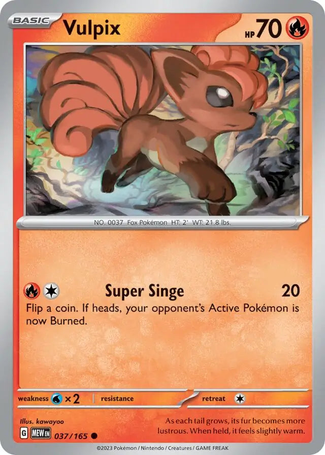 Pokemon Card 151 Vulpix #37