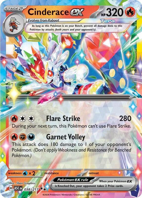 Pokemon Ascended Heroes Cinderace ex #038