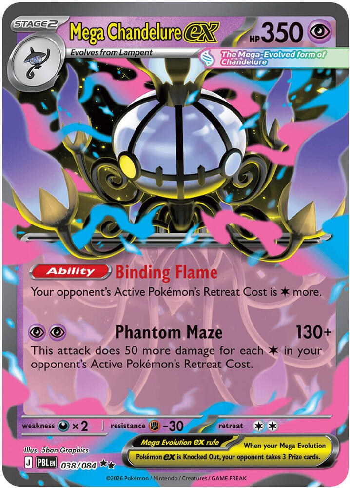 Pokemon Pitch Black Mega Chandelure ex #038
