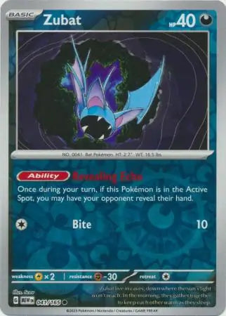 Pokemon Card 151 Zubat Reverse Holo #41