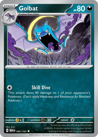 Pokemon Card 151 Golbat #42