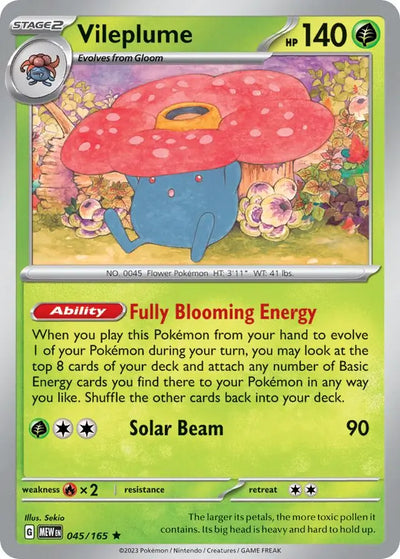 Pokemon Card 151 Vileplume #45