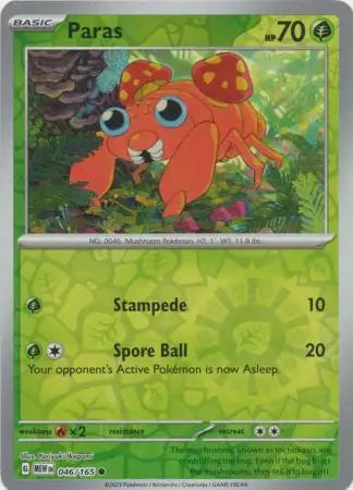 Pokemon Card 151 Paras Reverse Holo #46