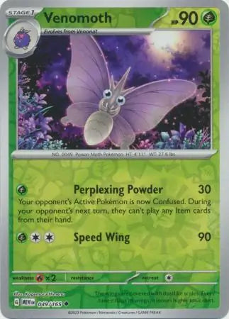 Pokemon Card 151 Venomoth Reverse Holo #49