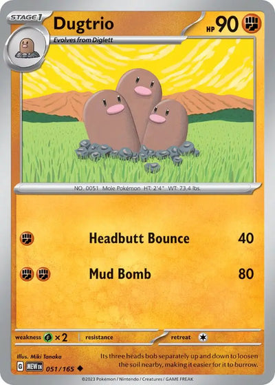 Pokemon Card 151 Dugtrio #51
