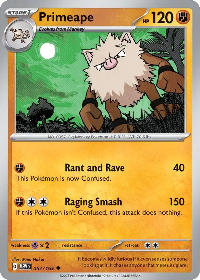 Pokemon Card 151 Primeape #57