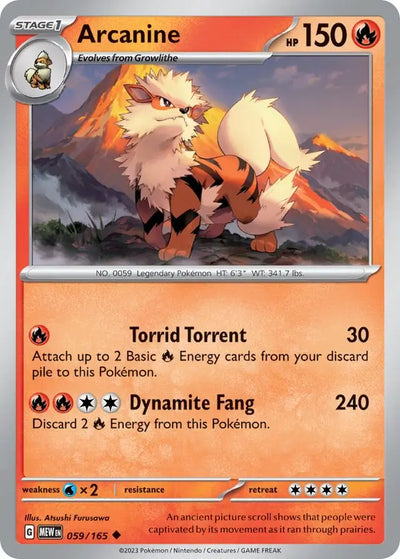 Pokemon Card 151 Arcanine #59