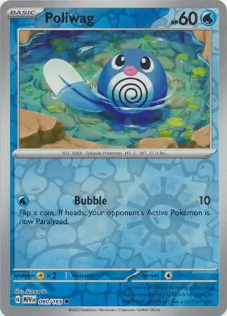 Pokemon Card 151 Poliwag Reverse Holo #60