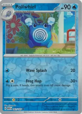 Pokemon Card 151 Poliwhirl Reverse Holo #61
