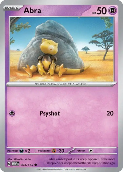 Pokemon Card 151 Abra #63