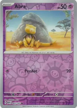Pokemon Card 151 Abra Reverse Holo #63