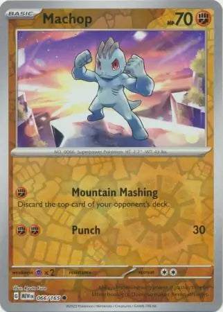 Pokemon Card 151 Machop Reverse Holo #66