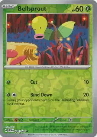 Pokemon Card 151 Bellsprout Reverse Holo #69