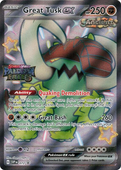 Pokemon Miscellaneous Promos Great Tusk ex Paldean Fates Stamped #072