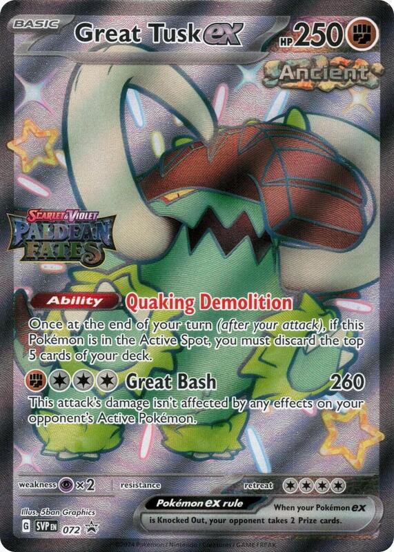 Pokemon Miscellaneous Promos Great Tusk ex Paldean Fates Stamped #072