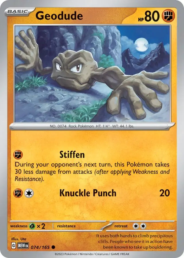 Pokemon Card 151 Geodude #74