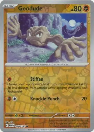 Pokemon Card 151 Geodude Reverse Holo #74