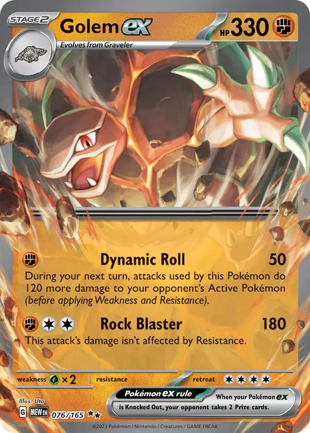Pokemon Card 151 Golem ex #76