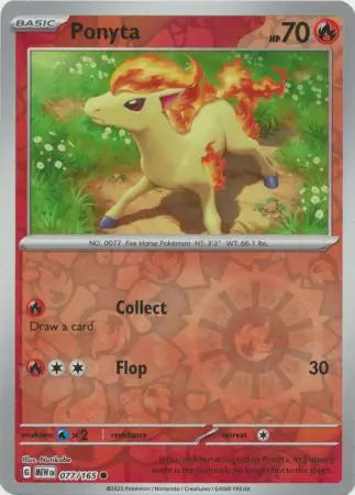 Pokemon Card 151 Ponyta Reverse Holo #77