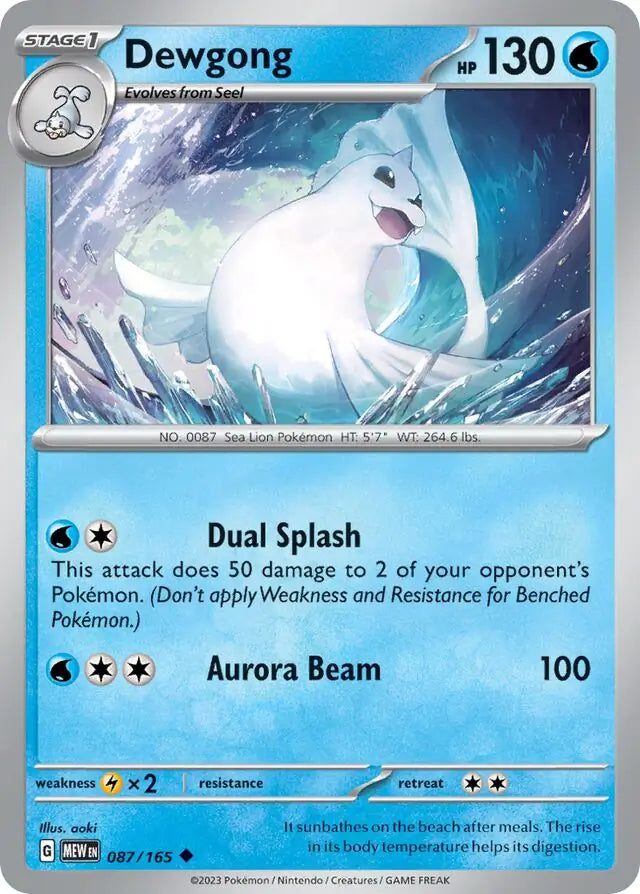 Pokemon Card 151 Dewgong #87