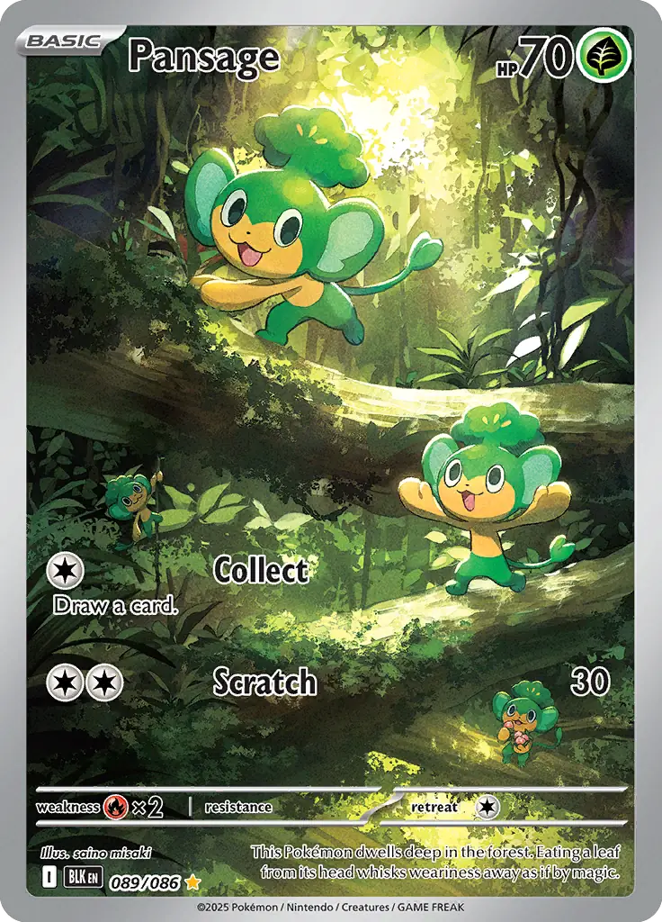 Pokemon Black Bolt Pansage #089