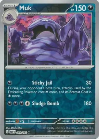 Pokemon Card 151 Muk Reverse Holo #89
