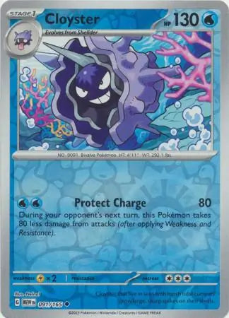 Pokemon Card 151 Cloyster Reverse Holo #91