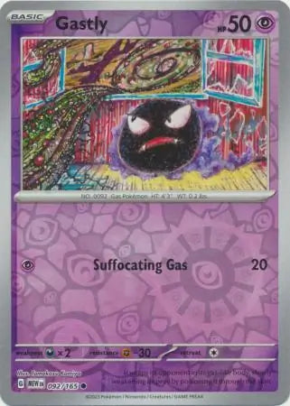 Pokemon Card 151 Gastly Reverse Holo #92