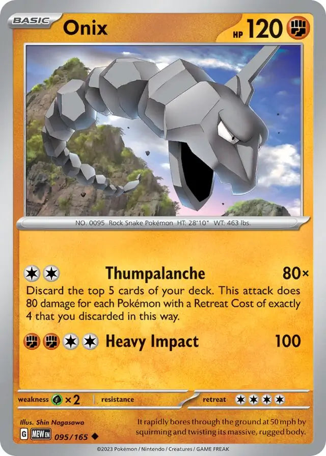 Pokemon Card 151 Onix #95