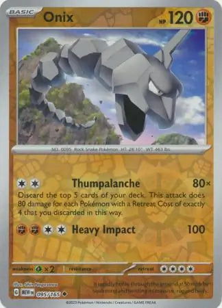 Pokemon Card 151 Onix Reverse Holo #95
