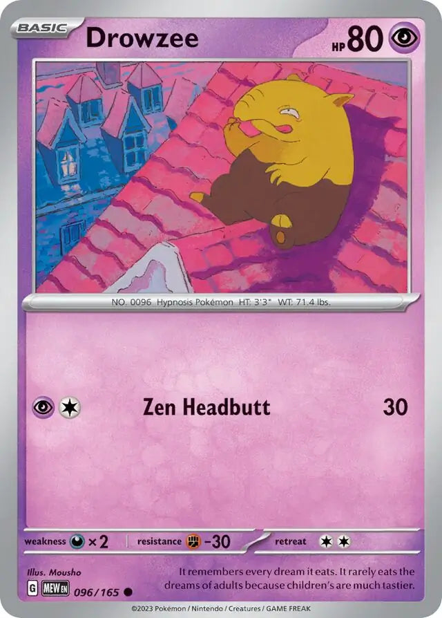 Pokemon Card 151 Drowzee #96