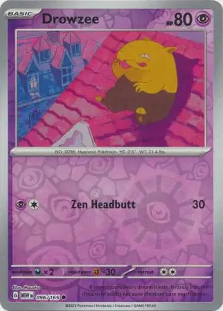 Pokemon Card 151 Drowzee Reverse Holo #96