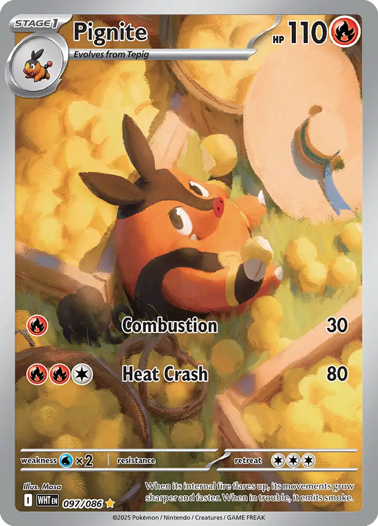 Pokemon White Flare Pignite #097