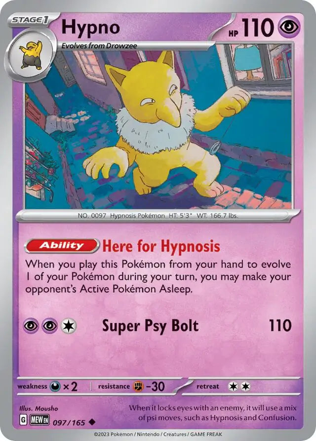 Pokemon Card 151 Hypno #97