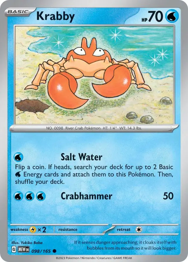 Pokemon Card 151 Krabby #98