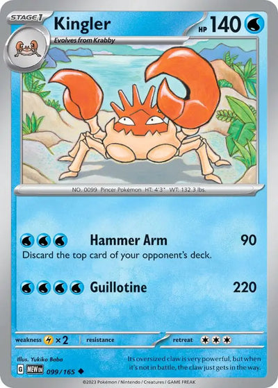 Pokemon Card 151 Kingler #99