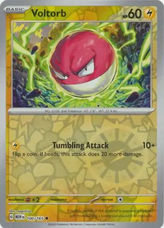 Pokemon Card 151 Voltorb Reverse Holo #100