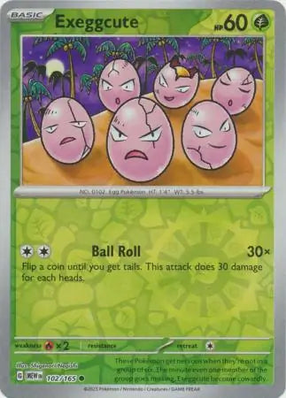 Pokemon Card 151 Exeggcute Reverse Holo #102