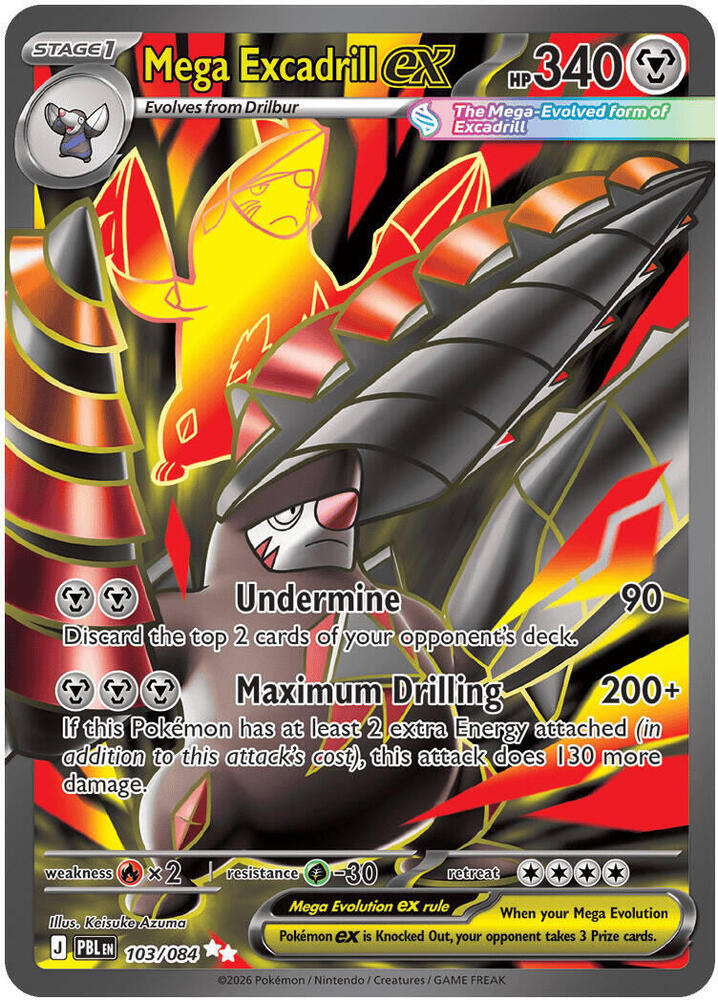Pokemon Pitch Black Mega Excadrill ex #103