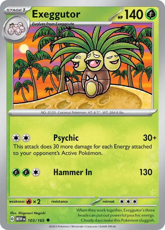 Pokemon Card 151 Exeggutor #103