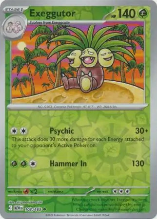 Pokemon Card 151 Exeggutor Reverse Holo #103