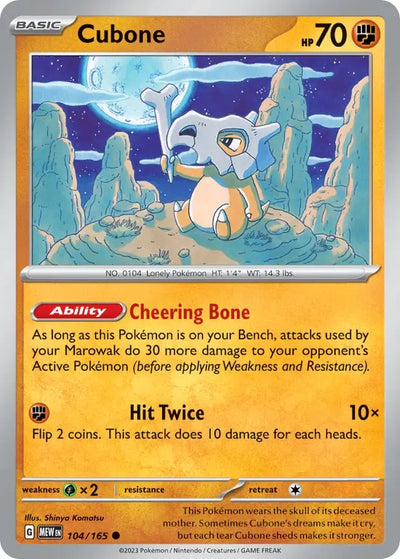 Pokemon Card 151 Cubone #104